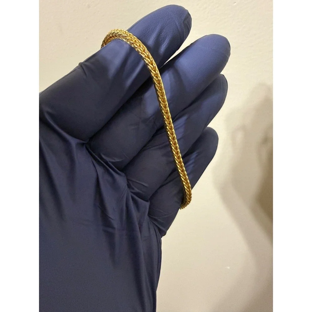 franco bracelet or ankelet gold filled 14k italy stamped 4mm 9 inch long